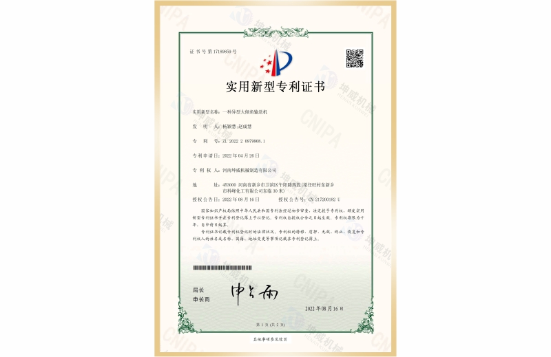 異形大傾角蘑菇视频红色LOGO旧版本專利證書