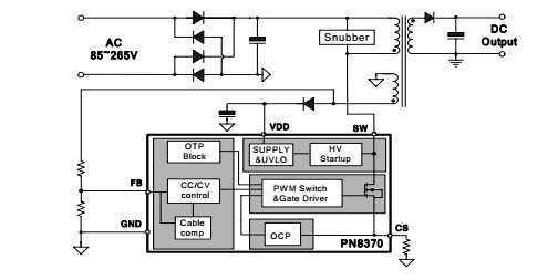 PN8370 電源適配器ic 電路圖